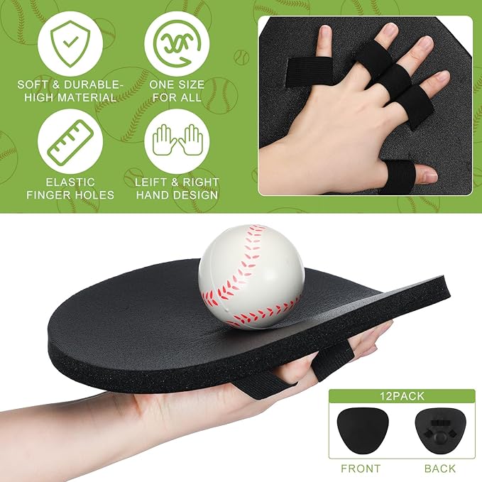 Leyndo Baseball Training Glove Foam Fielding Trainer Infield Training Gloves Baseball Fielding Gloves for Quick Hands Batting Practice Two Hands