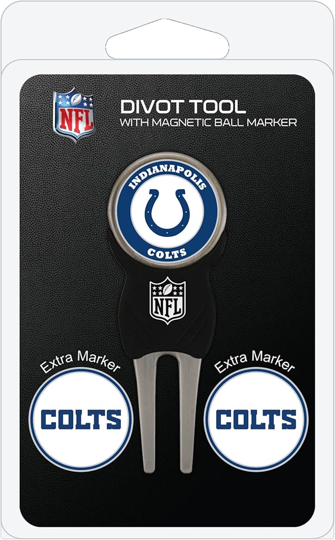 Team Golf NFL Divot Tool with 3 Golf Ball Markers Pack, Markers are Removable Magnetic Double-Sided Enamel