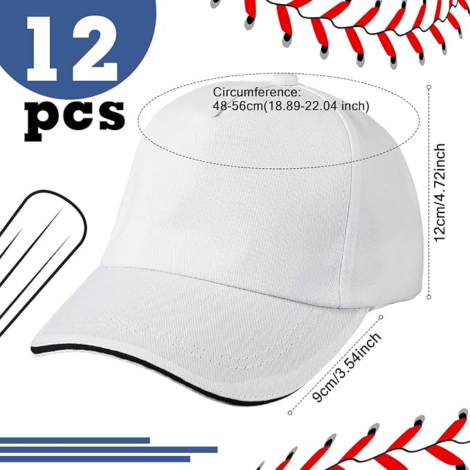 Shyyween Kids Baseball Caps Youth Adjustable Plain Baseball Hats Cotton Blank Hats Bulk for Girls Boys Sport Team