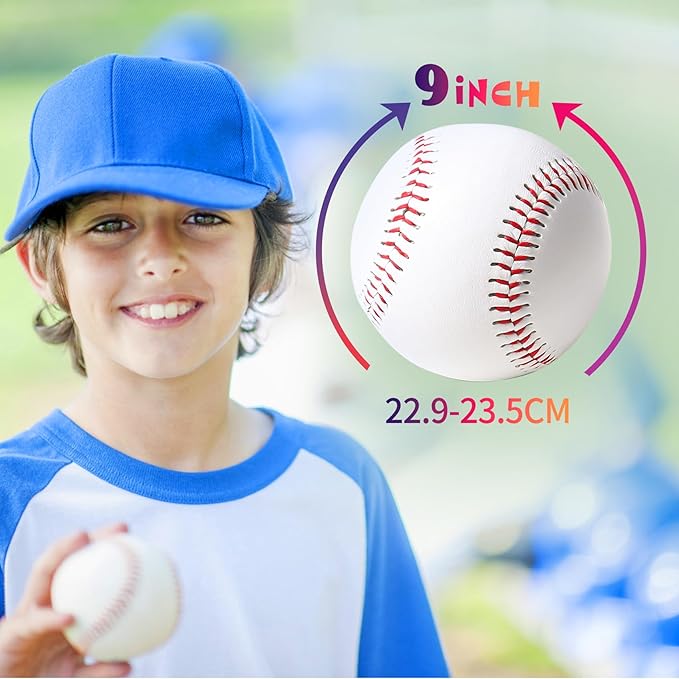 Youth Training Baseballs 12 Pack - 9 Inch Unmarked Faux Leather Practice Balls for Teen Baseball Drills, Hitting & Fielding | Lightweight Carton-Packed Baseballs for Coaching & Backyard Practice
