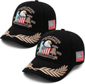 2 Pack 250 Anniversary USA Hat Embroidered Eagle & Liberty，Adjustable Patriotic American Flag Baseball Caps for Men Women
