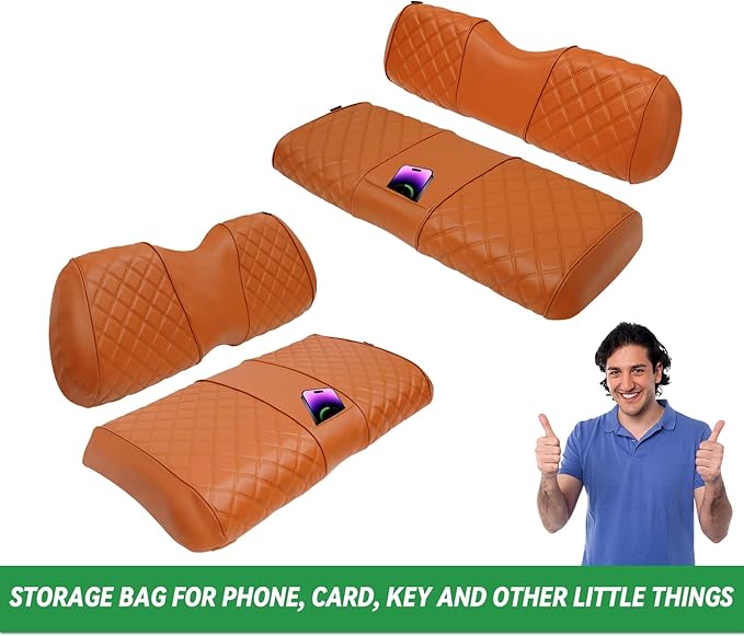 XUANYUDG0769 Golf Cart Front and Rear Seat Covers for Club Car Precedent 2004-up OEM Ordinary Front Seat and Aftermarket Common Rear Seat Kits, No Stapler Vinyl Leather Diamond Club Car Seat Covers