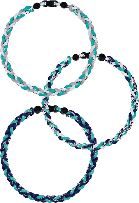 3 pcs Baseball Rope Necklaces, League Team Colors Braided Necklace, Baseball Team Gifts