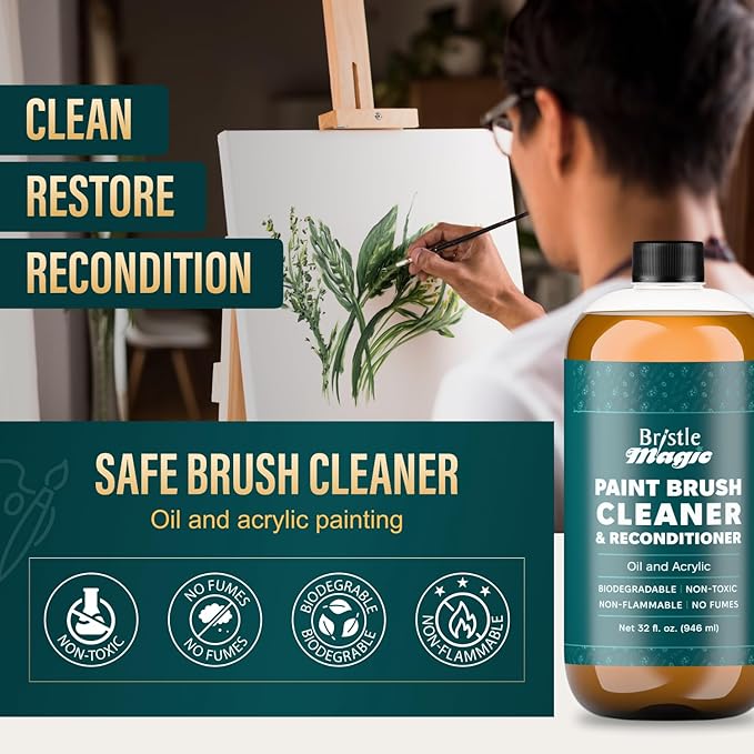 Oil Paint Brush Cleaner and Restorer-Paintbrush Cleaner - Image 2