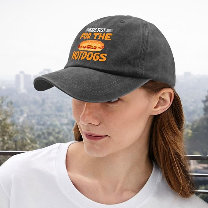 I'm JUST HERE for The Hotdogs Hats for Men Baseball Caps Trendy Washed Workout Hats Light Weight