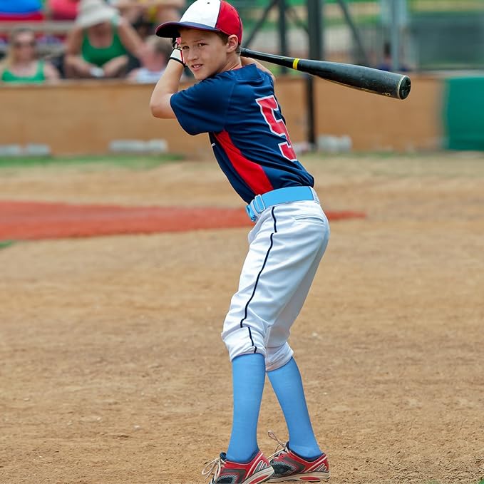 Haysandy Baseball or Softball Sock and Belt Combo Set 3 Football Baseball Socks with Softball Belt for Youth Boys Kids