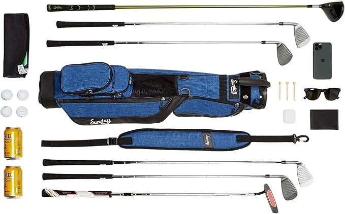 The Original Sunday Golf Loma Bag – Lightweight Golf Bag with Strap & Stand, Easy to Carry Pitch n Putt Stand Bag for Driving Range, Par 3 & Executive Courses, 31 Inches
