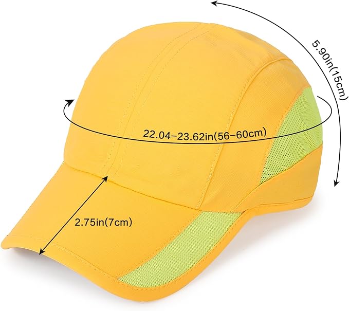 HH HOFNEN Quick Dry Baseball Cap Unstructured Running Cap Water-Resistant UPF 50+ Mesh Golf Sun Hats for Men Women