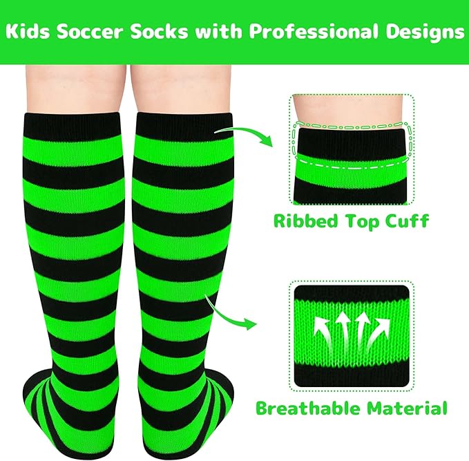 Olreco 1 Pack Toddler Kids Youth Soccer Socks Girls Boys Baseball Socks Youth Knee High Softball Football Accessories Cotton