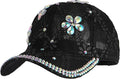 Hoce Fashion Rhinestone Denim Baseball Cap Studded Bling Hat for Women
