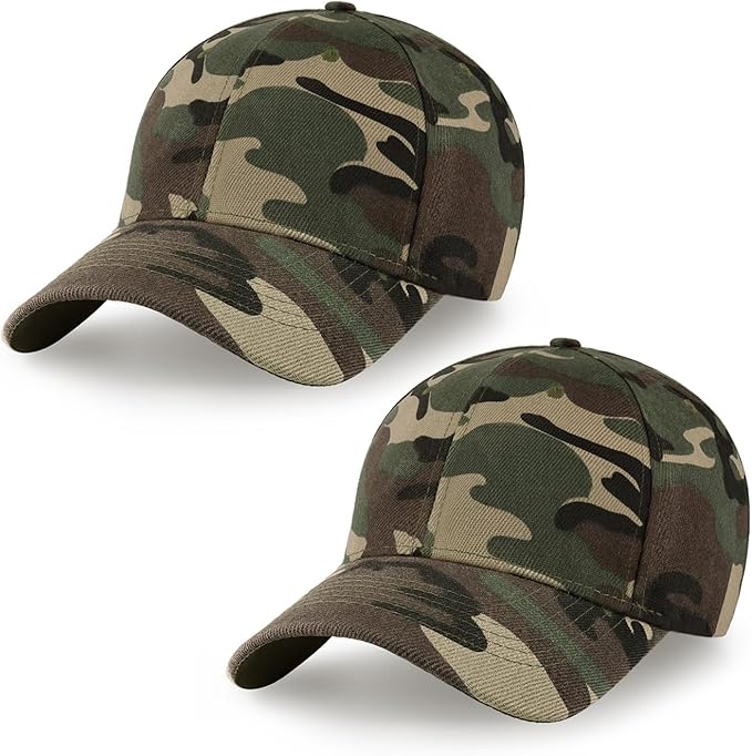 2-Pack Classic Structured Baseball Cap Adjustable Snapback Multipack Ball Caps for Custom Embroidery Running Workouts Outdoor