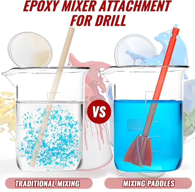 12 Pieces Paint Mixer Drill Attachment, Helix Paint Mixer Resin Drill Mixer - Image 3
