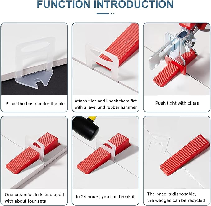 Tile Leveling System Clips 1/16" Tile Leveler Clips 1.5mm 2000 Pcs DIY Tile - Image 3
