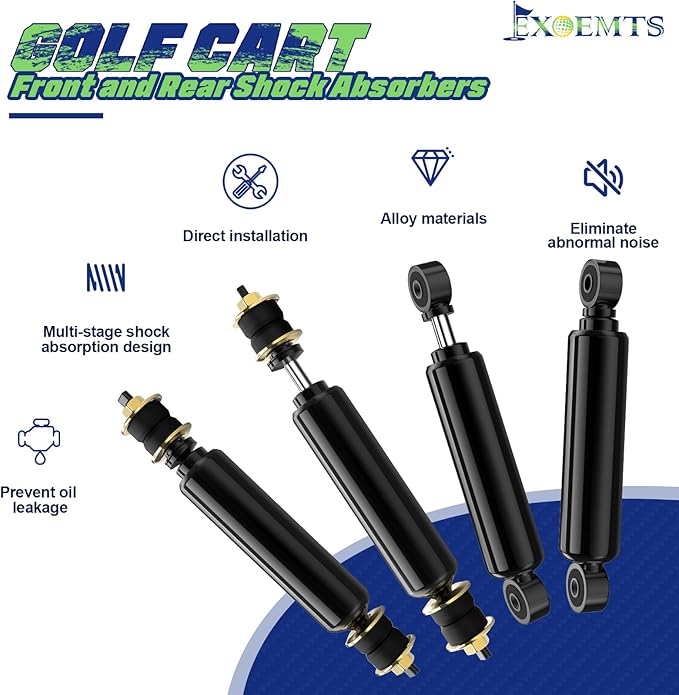 Club Car Shocks, Golf Cart Front Rear Shocks for Club Car DS 1988-up, Precedent 2004-up Gas & Electric Models, Golf Cart Shocks Absorbers, Replaces OEM #1014235 1015813 1010991 1014236, 4PCS