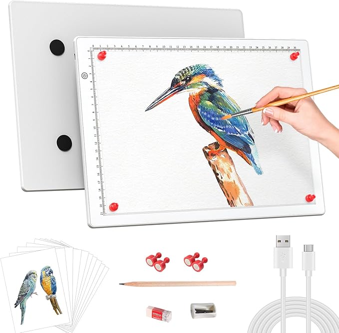 Zocelight A4 Light Box for tracing, Ultra-Thin Magnetic led Light pad for by Zocelight