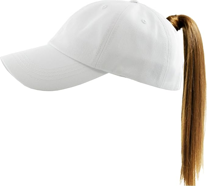 Classic Plain Ponytail Messy High Bun Headwear Adjustable Cotton Trucker Mesh Glitter Hat Baseball Cap