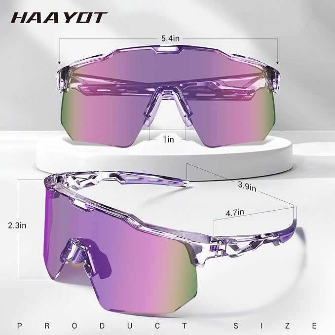 HAAYOT Polarized Sports Sunglasses for Men Women Youth Baseball Cycling Running Softball Biking Glasses 5 Lenses