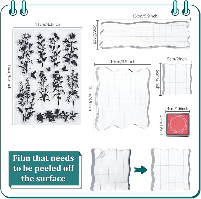29 Pcs Acrylic Stamps for Crafting Card Making Supplies Set Include 3 Acrylic - Image 6