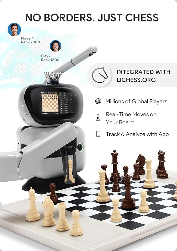 AI Chess Robot with Robotic Arm Electronic Computer Chess Board– 25 AI Levels - Image 5