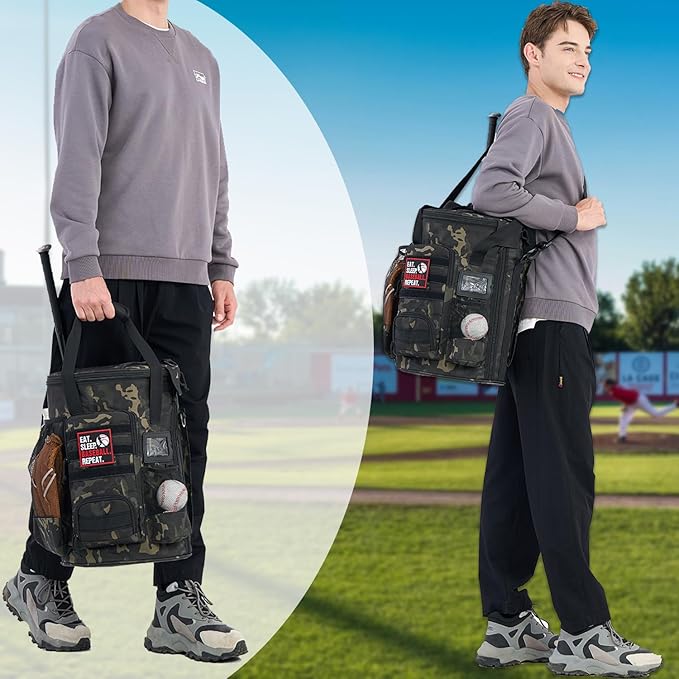 Baseball Bucket Bag 6 Gallon Bucket Cover Organizer w/Padded Seat tactical Softball Coaches Bag for Balls, Bat, Gloves, Scoreboards