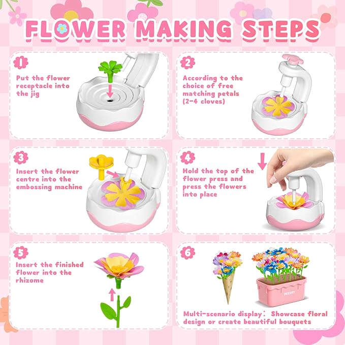 Deesry Fabric Flower Bouquets Toys, Storable Flower Making Kit - Image 5