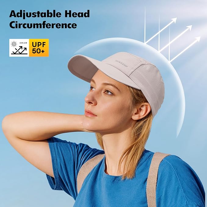 Sukeen Lightweight Sun Hat for Women Men,Quick Drying Baseball Cap UPF50+ Running Hats Foldable Sport Cap for Outdoor Daily