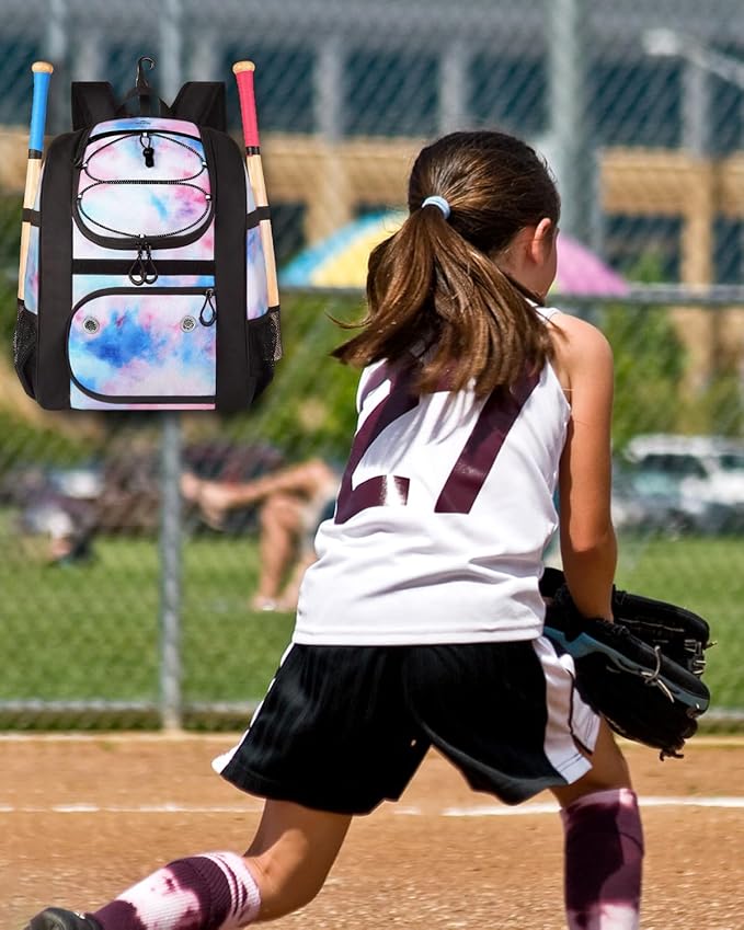 MATEIN Softball Bag, Lightweight Baseball Backpack with Shoe Compartment, Baseball Bag with Fence Hook for TBall Bat & Equipment, Softball Gifts Catchers Backpack for Women Fit Catcher’s Mitt, Helmet
