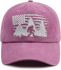 Bigfoot American Flag Hat for Men Women, Funny Adjustable Cotton Big Foot Sasquatch Patriotic Baseball Cap