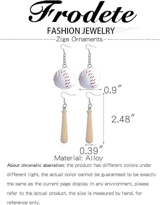 Baseball Earrings for Women Baseball Mom Accessories Essentials Game Day Fan Gifts Lightweight Sports Stud Earrings Jewelry Game Day Shirts Women
