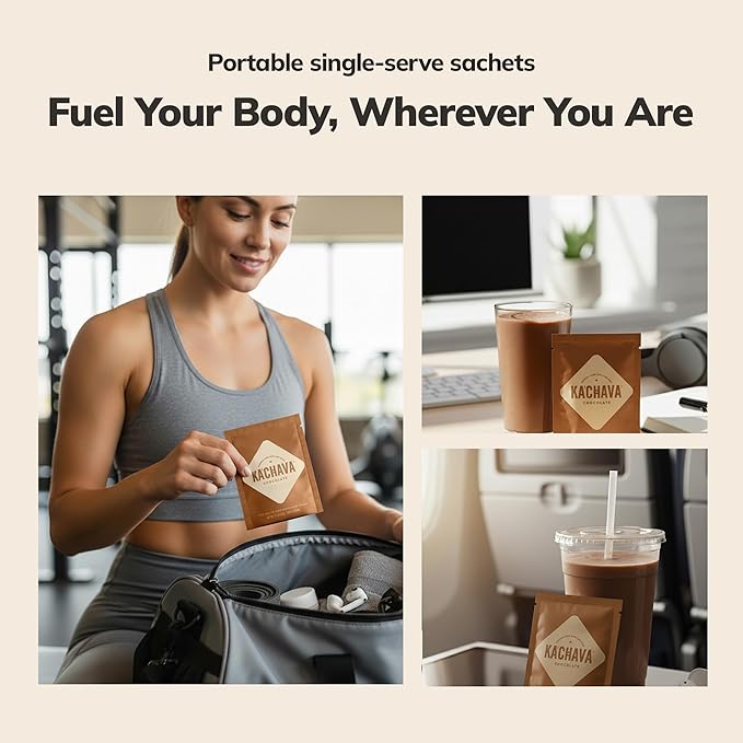 Ka’Chava Whole Body Meal Shake Chocolate, 5-count Travel Size Sachets – Vegan - Image 9