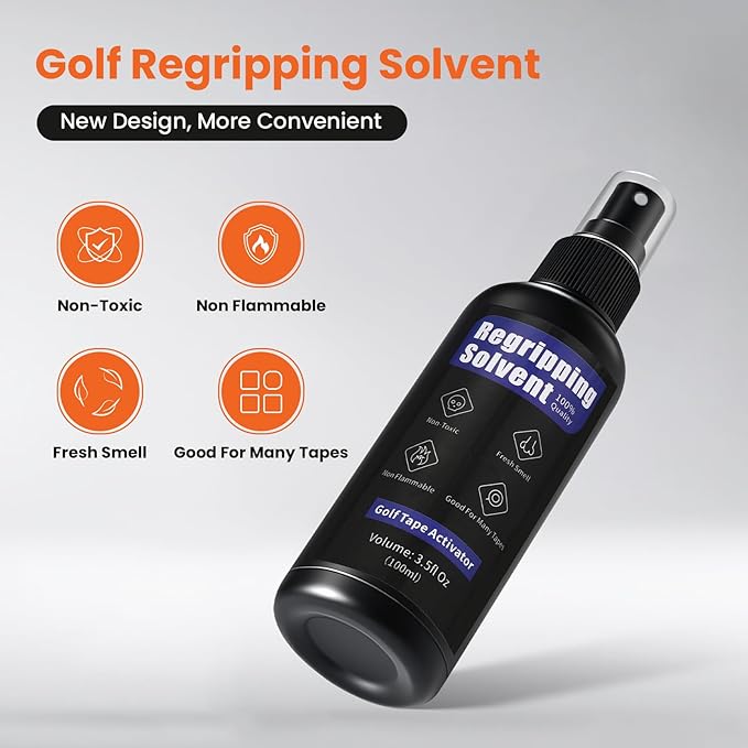 Golf Grip Kit for Regripping Golf Club, Golf Grip Removal Tool with Portable Vise Clamp, Solvent, 15 Double-Sided Tapes (2"x10"), Tape Remover & Rubber Sleeve – Golf Club Repair Kit (Blue)