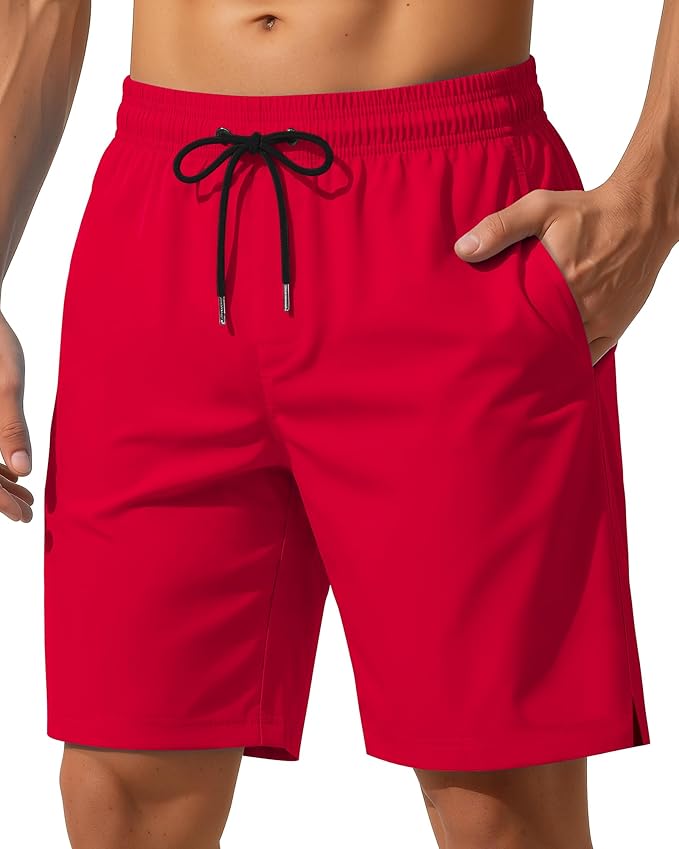 9 Inch Men Swim Trunks with Mesh Lining Quick Dry Breathable Pockets for Summer Beach Cruise Water Park Gym Running