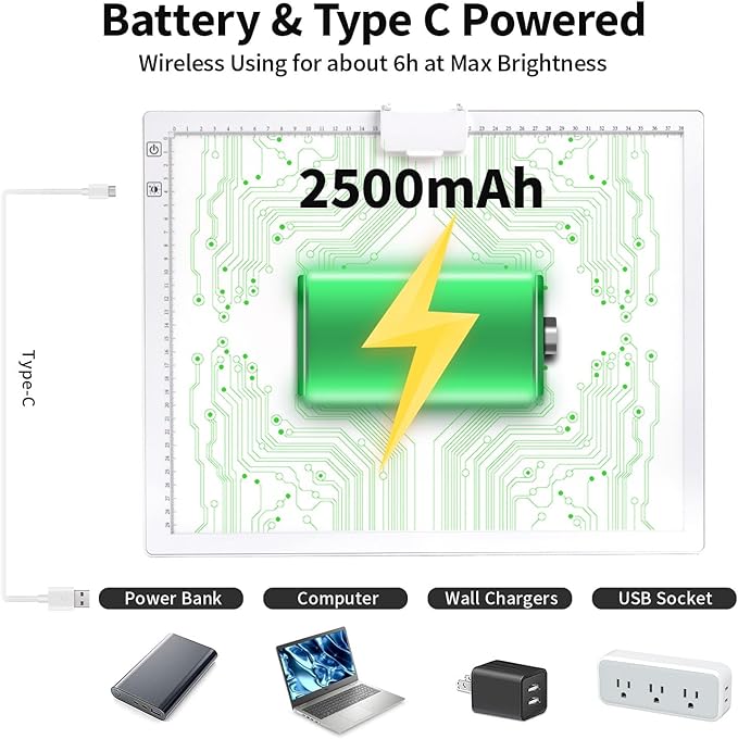 Rechargeable A3 Diamond Art Light Board, Light Pad - Image 2