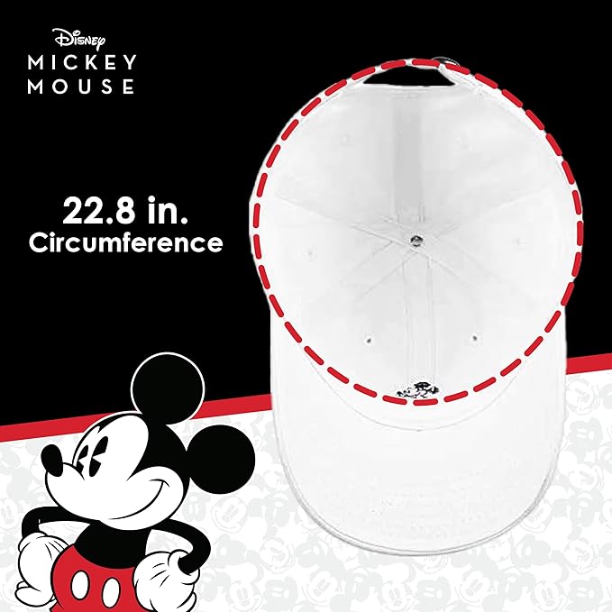 Disney Mickey Mouse Embroidered Cotton Adjustable Dad Hat with Curved Brim