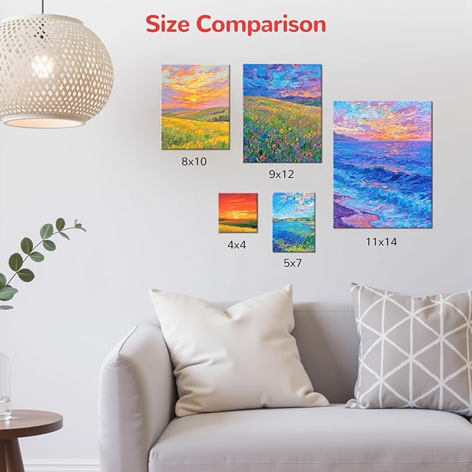 Canvas Boards for Painting 20 Pack, 4 of Each 4x4, 11x14 Primed White Art - Image 6