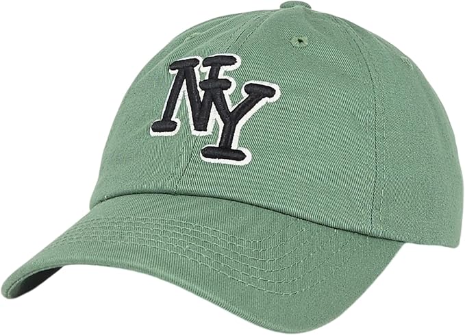 NY 3D Embroidered Cotton Dad Hat – New York Baseball Cap, Adjustable Metal Buckle Strap, Unstructured Low-Profile Style