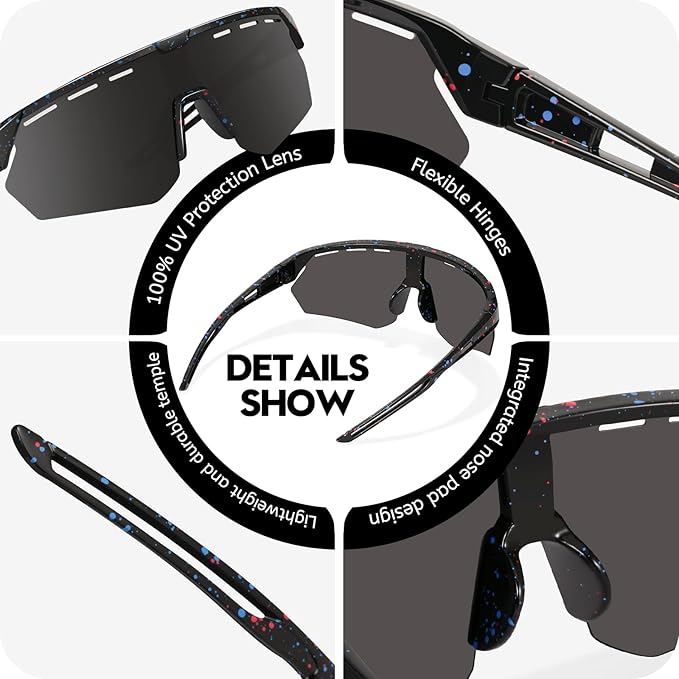 Youth Sports Sunglasses for Boys Girls Age 3-10, Lightweight Frame Kids Baseball Softball Cycling Sunglasses