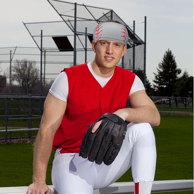 Shyyween 6 Pcs Baseball Headband Elastic Polyester Sweatband for Baseball Basketball Football Golf Headscarf Stuff Women Men Accessory Team Gift