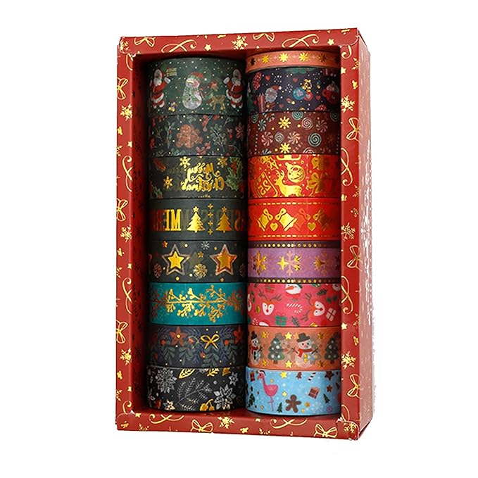 Christmas Washi Tape Set 17 Rolls Holiday Washi Tape by Koudindg