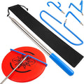 4 in 1 Disc Golf Retriever Pole 16 ft– Extendable Telescopic Disc Retriever with Durable Stainless Steel Frame Hooks & Carry Bag – Disc Golf Grabber for Getting Discs Out of Water, Trees, Bushes