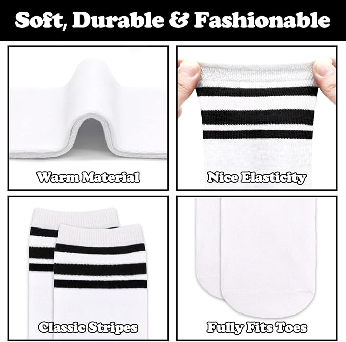 Sarfel Kids Soccer Socks Toddler Soccer Socks Girls Boys Soccer Socks Kids Tube Socks with Stripes Toddler Knee High Socks