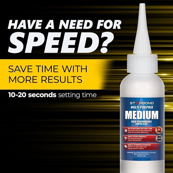 Starbond Medium Super Glue Pro Kit – Strong, Fast-Bonding CA Glue – - Image 3