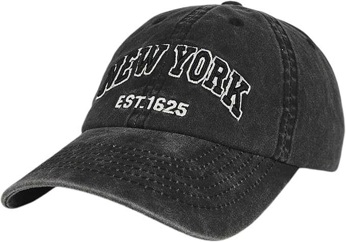 Elidan NY Dad Hat New York EST.1625 Cotton Cap, Adjust Buckle Strap, Unstructured Low-Profile NY Baseball Cap for Men & Women
