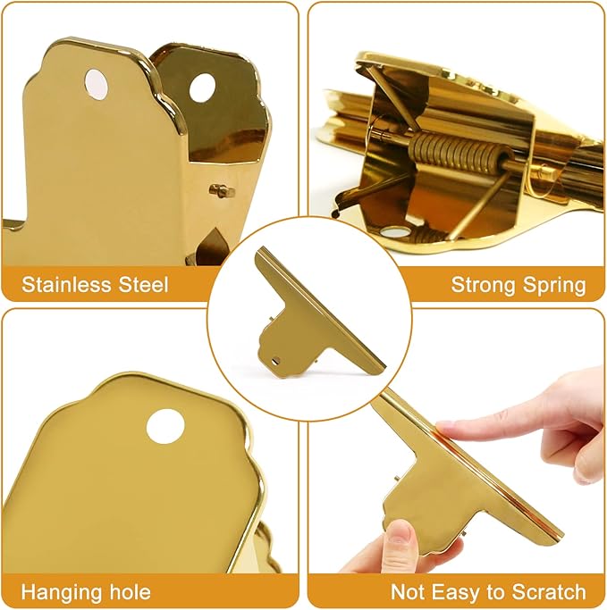 Coideal Gold Metal Bulldog Paper Clips, 3 Pack Stainless Steel Large Bull Clips - Image 6
