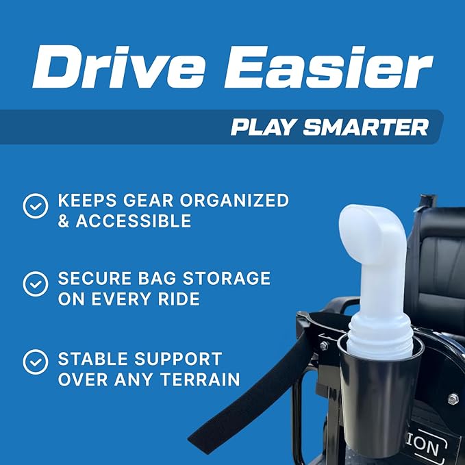 Evolution D5 Ranger & D5 Maverick Golf Bag Holder Bracket Attachment - No Drilling Assembly for 4 Passenger & 6 Passenger Carts - Durable Golf Bag Mount Compatible Golf Carts | Black