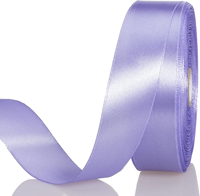 1 Inch Violet Solid Satin Ribbon, 50 Yards Craft Fabric Ribbon by YASEO