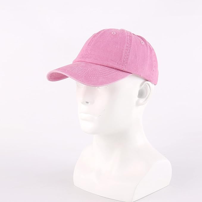 LANGZHEN Unisex Baseball Cap 100% Cotton Fits Men Women Washed Denim Adjustable Dad Hat