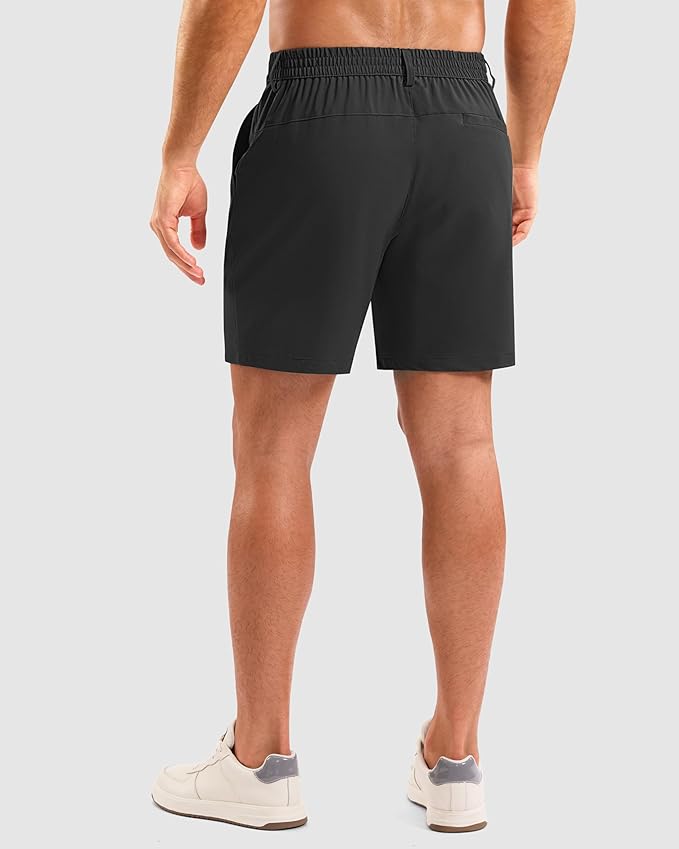 Pudolla Men's Casual Shorts 7"/9"/5" Lightweight Golf Shorts with 3 Pockets Stretch Quick Dry Comfy Work Shorts