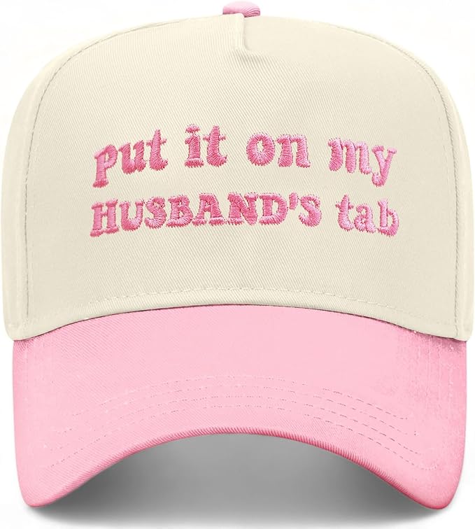 Vintage Canvas Embroidery Funny Hats Put It On My Husband's Tab Hat Adjustable Baseball Cap for Men Women
