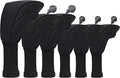 Golf Club Head Covers for Woods 3/4/5/6 Pieces Long Neck Mesh Sports Golf Club Headcovers Set with Interchangeable No. Tags 3 4 5 6 7 X Golf Accessories for Men Women